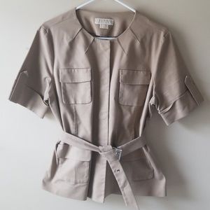 Michael Kors short sleeve belted jacket